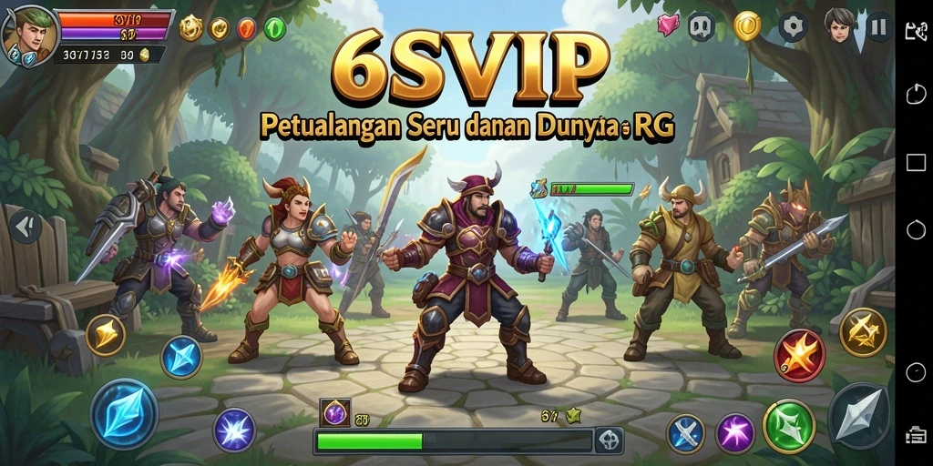 Tampilan gameplay menarik dari 6SVIP dengan karakter dan pertarungan yang dinamis.
