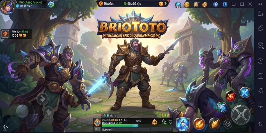 Tangkapan layar gameplay BRIOTOTO menampilkan aksi seru dalam pertempuran MMORPG.