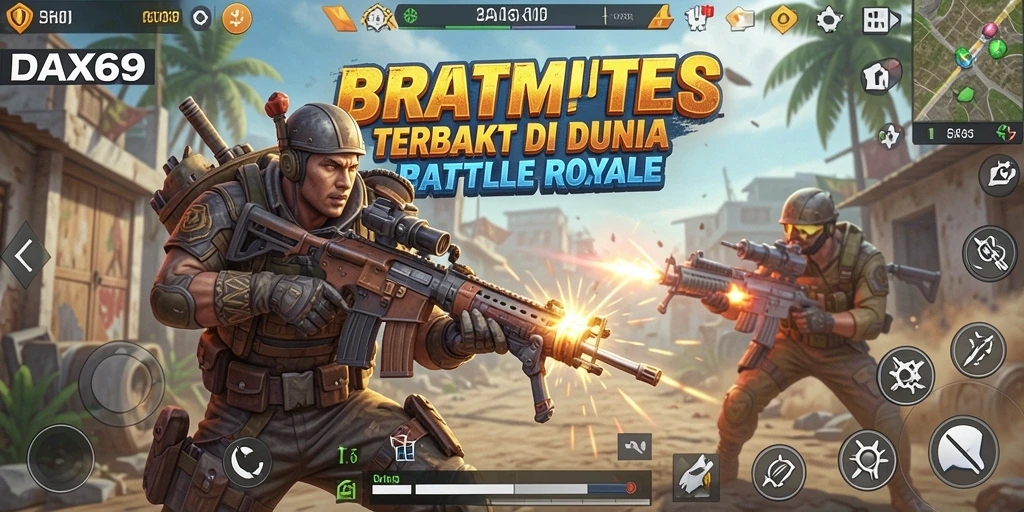 Tangkapan layar gameplay DAX69 menampilkan aksi pertempuran intens.