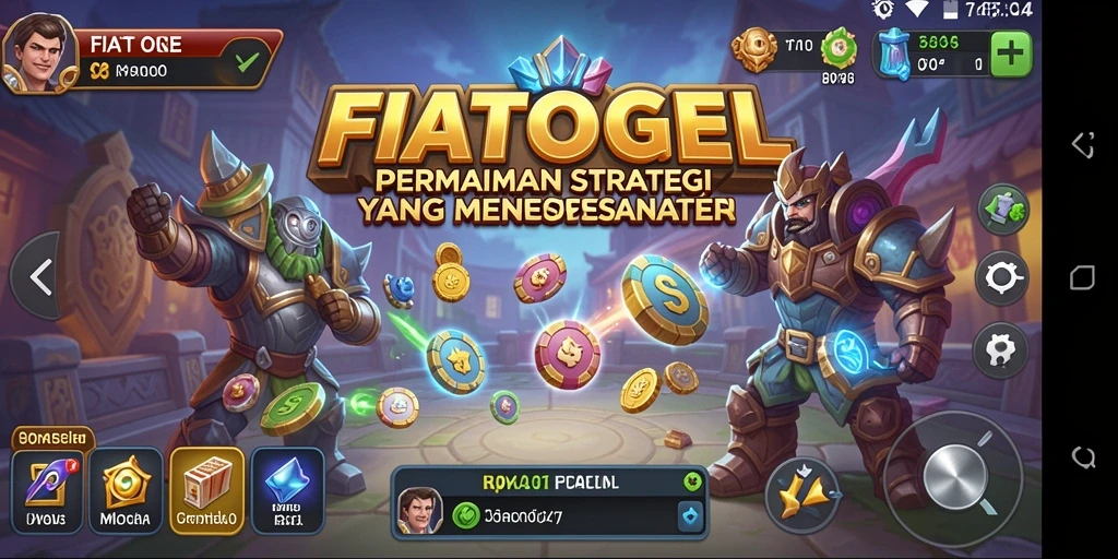 Screenshot gameplay menunjukkan aksi strategis dalam FIATOGEL.