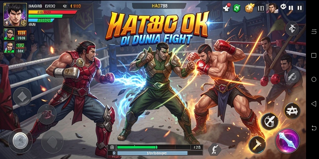 Screenshot gameplay HAO788 menampilkan aksi pertarungan yang mendebarkan.