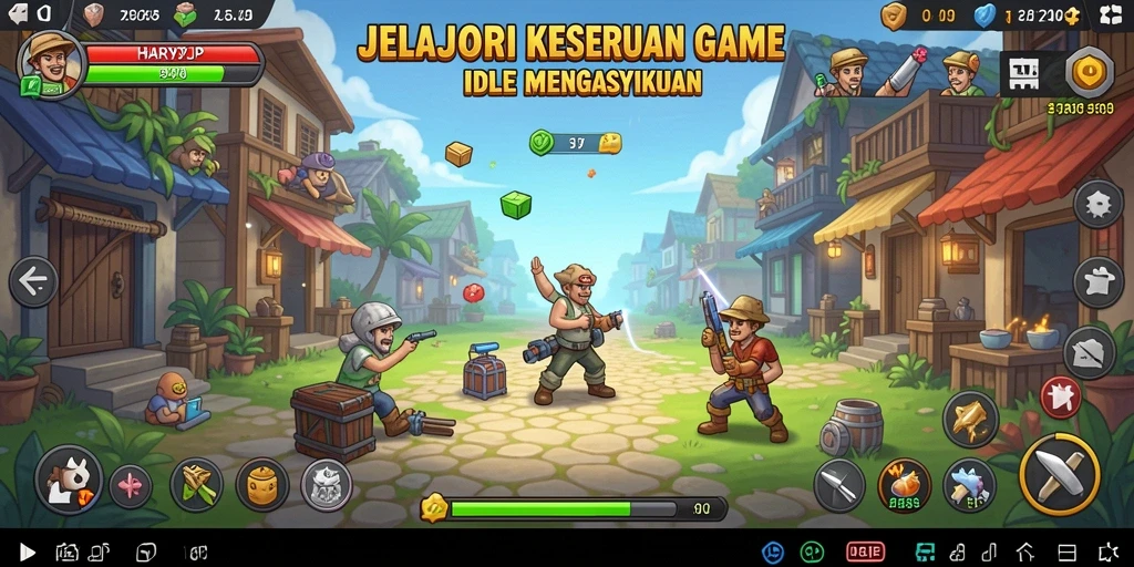 Tangkapan layar gameplay HARAPJP menampilkan proses pengelolaan sumber daya yang menarik.