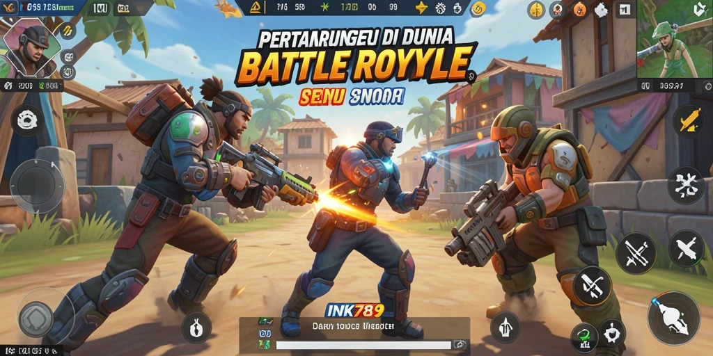Tangkapan layar menampilkan pertarungan epik dalam INK789 Battle Royale.
