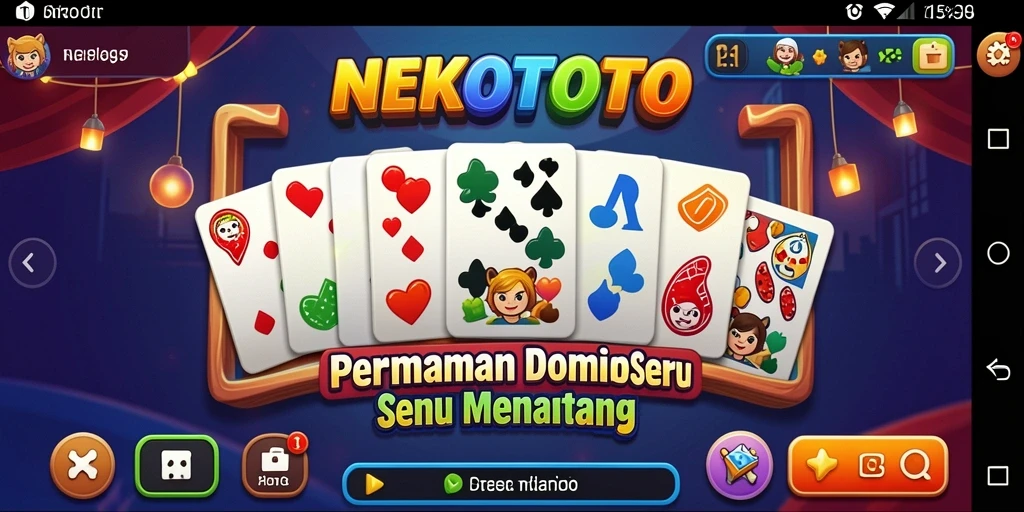 Screenshot gameplay seru NEKOTOTO dengan tampilan domino.
