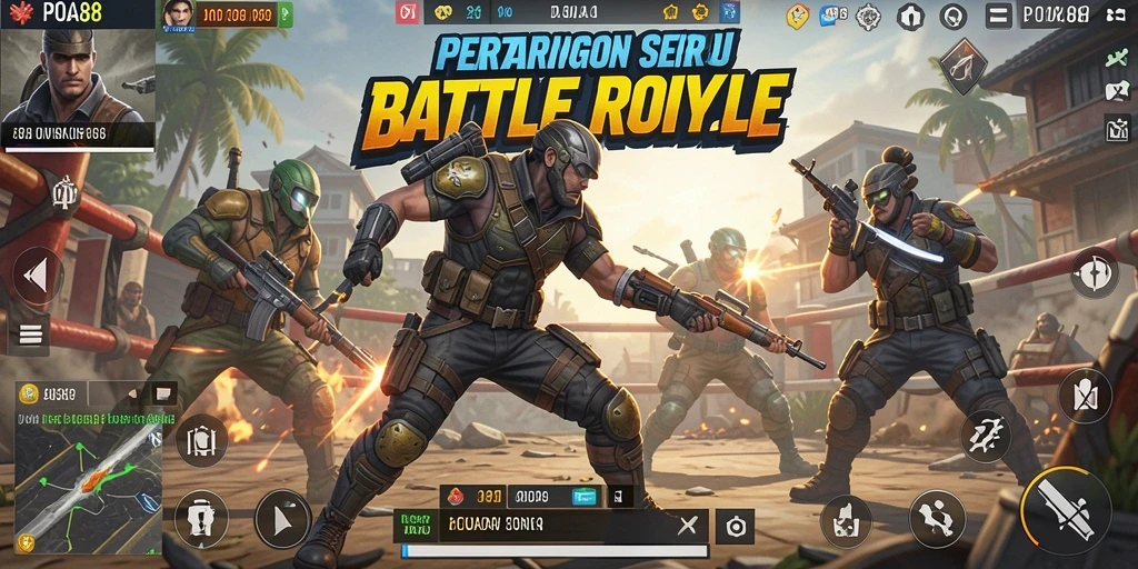 Screenshot gameplay POA88 menampilkan pertempuran seru di medan perang.