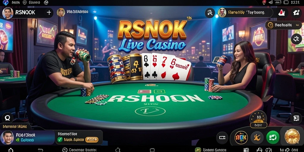Tampilan gameplay RSNOK yang mendebarkan dengan dealer live.