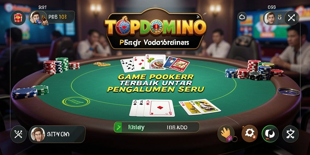 Tampilan gameplay seru Poker di aplikasi TOPDOMINO.