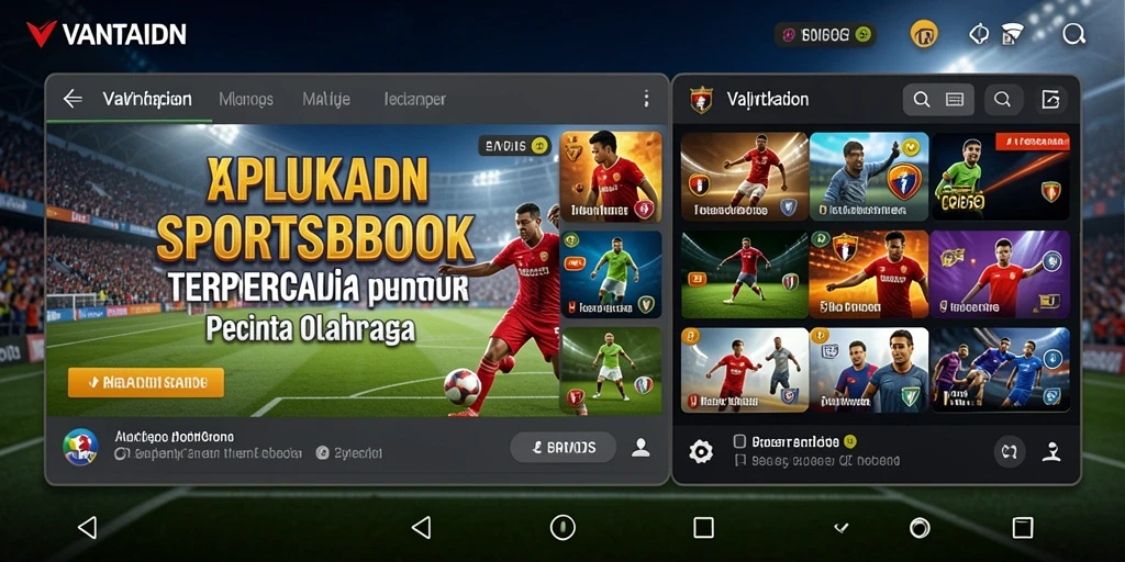 Tampilan utama VANTAIDN yang menarik dengan fitur Sportsbook.